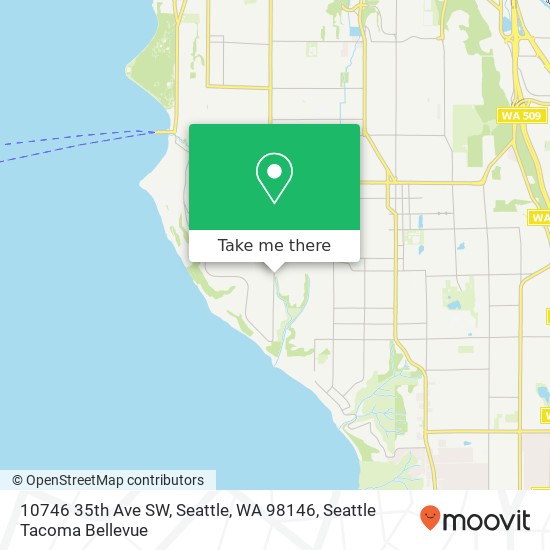 Mapa de 10746 35th Ave SW, Seattle, WA 98146