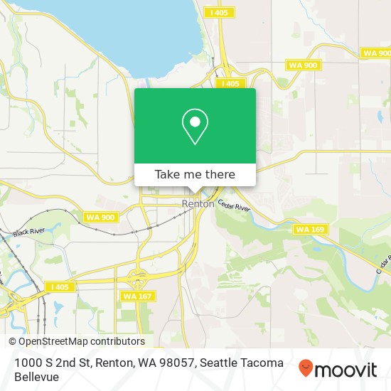 Mapa de 1000 S 2nd St, Renton, WA 98057