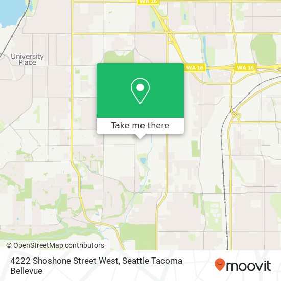 4222 Shoshone Street West, 4222 Shoshone St W, Tacoma, WA 98466, USA map