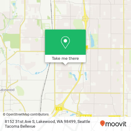 Mapa de 8152 31st Ave S, Lakewood, WA 98499