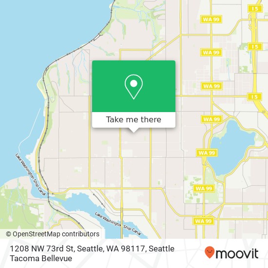 Mapa de 1208 NW 73rd St, Seattle, WA 98117