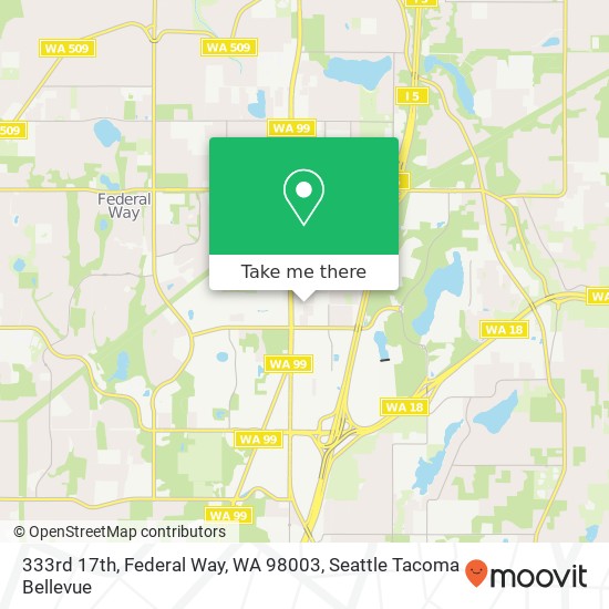 Mapa de 333rd 17th, Federal Way, WA 98003