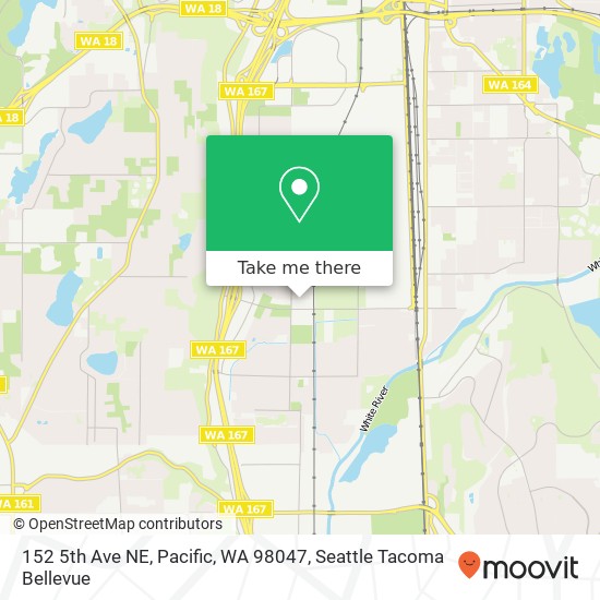 Mapa de 152 5th Ave NE, Pacific, WA 98047