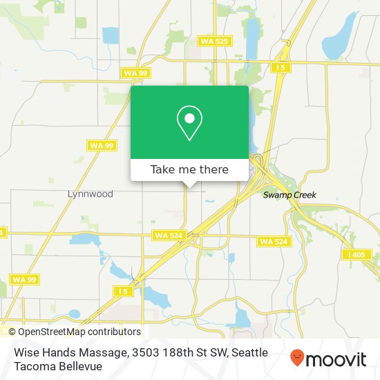 Mapa de Wise Hands Massage, 3503 188th St SW