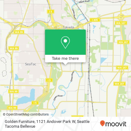 Mapa de Golden Furniture, 1121 Andover Park W