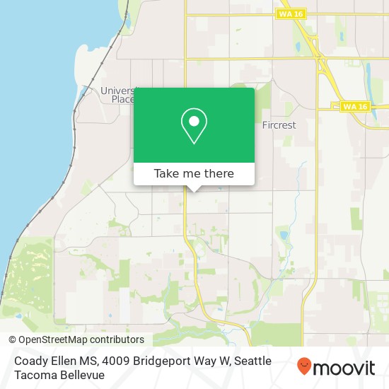 Mapa de Coady Ellen MS, 4009 Bridgeport Way W