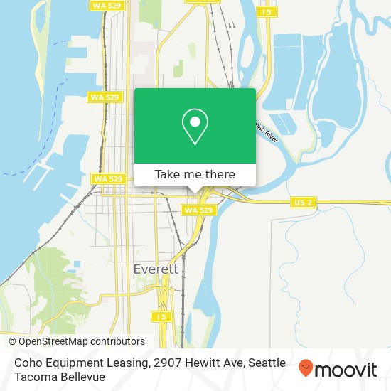 Mapa de Coho Equipment Leasing, 2907 Hewitt Ave
