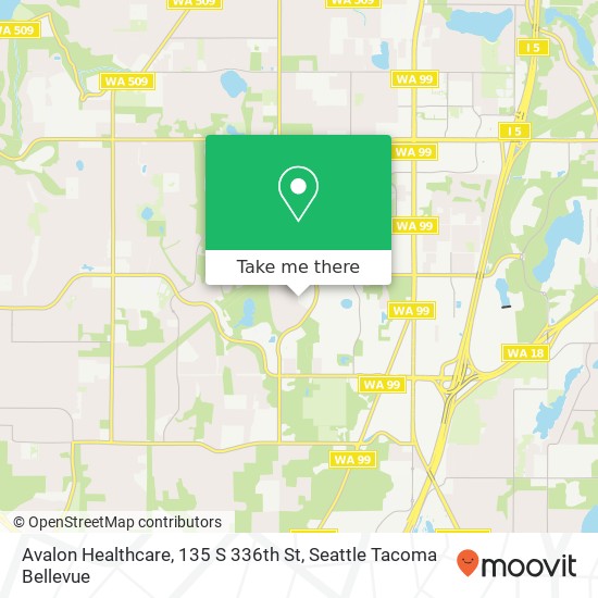 Mapa de Avalon Healthcare, 135 S 336th St