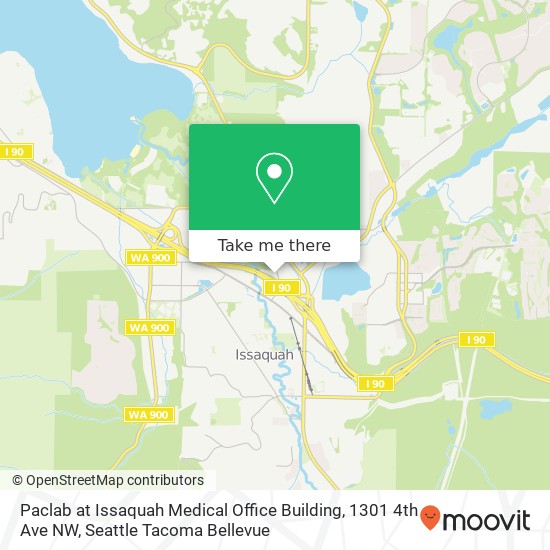 Mapa de Paclab at Issaquah Medical Office Building, 1301 4th Ave NW