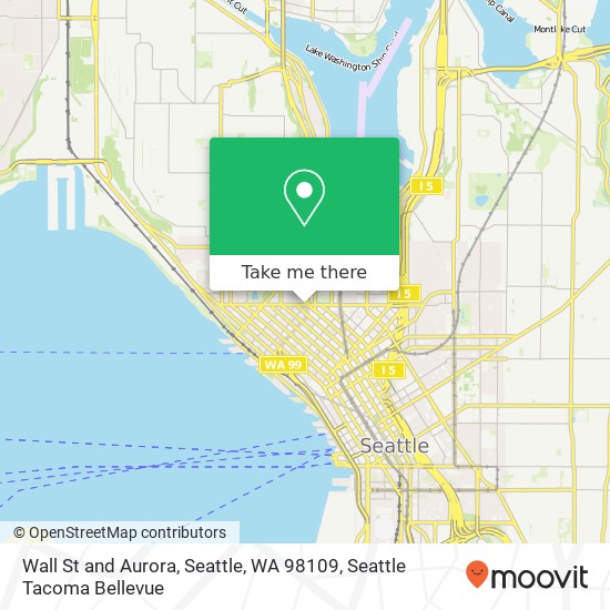 Mapa de Wall St and Aurora, Seattle, WA 98109