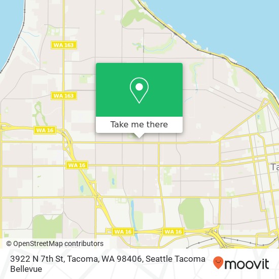 Mapa de 3922 N 7th St, Tacoma, WA 98406
