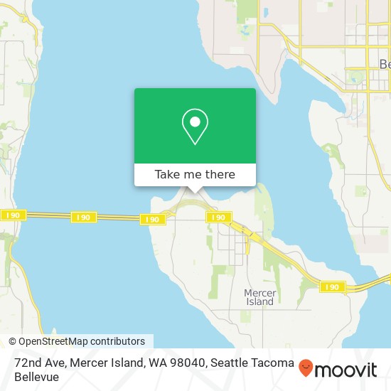 Mapa de 72nd Ave, Mercer Island, WA 98040