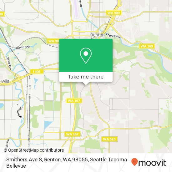 Mapa de Smithers Ave S, Renton, WA 98055