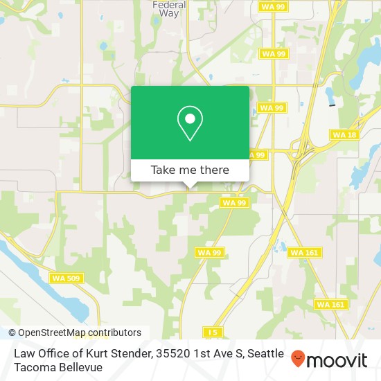 Mapa de Law Office of Kurt Stender, 35520 1st Ave S