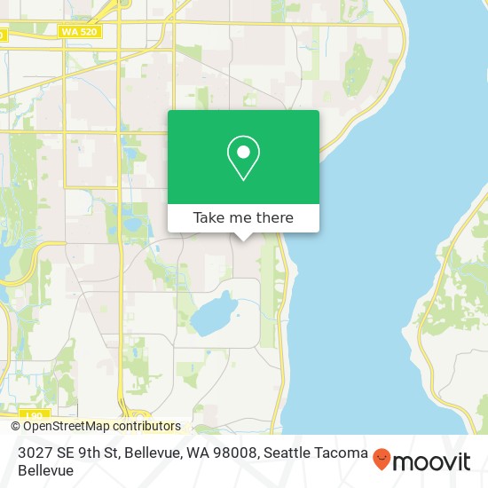 Mapa de 3027 SE 9th St, Bellevue, WA 98008