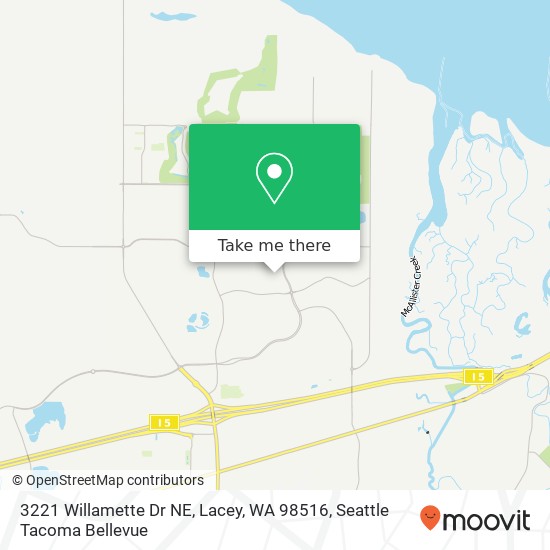 Mapa de 3221 Willamette Dr NE, Lacey, WA 98516