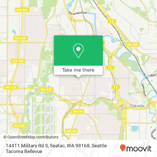 Mapa de 14411 Military Rd S, Seatac, WA 98168