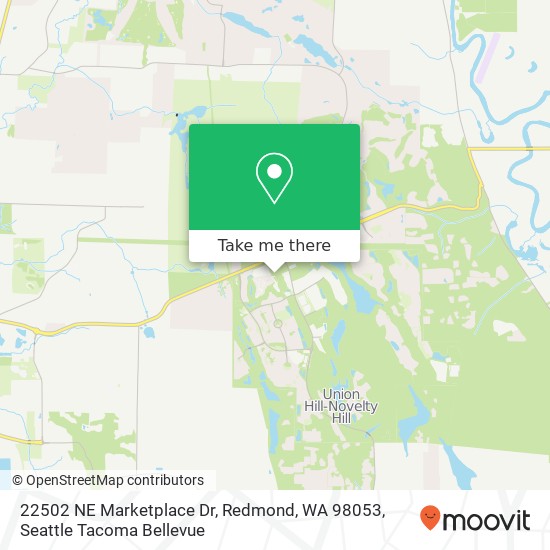 Mapa de 22502 NE Marketplace Dr, Redmond, WA 98053