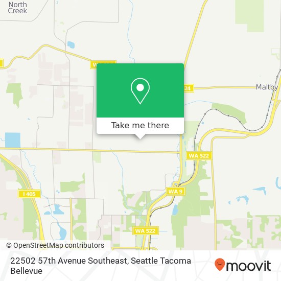 22502 57th Avenue Southeast, 22502 57th Ave SE, Bothell, WA 98021, USA map