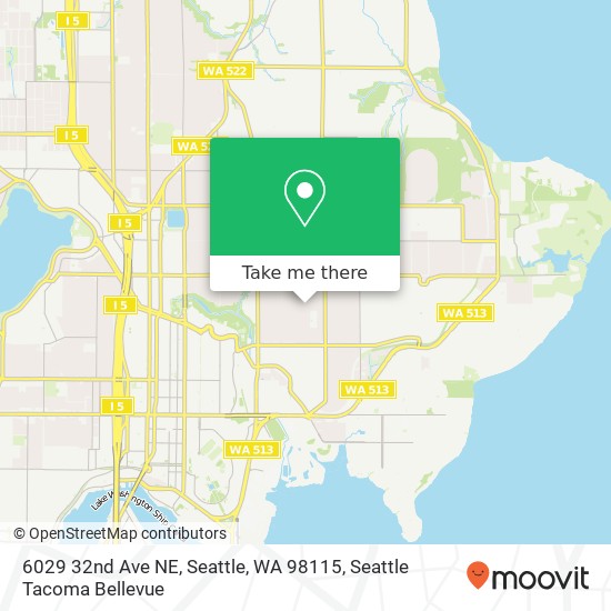 Mapa de 6029 32nd Ave NE, Seattle, WA 98115