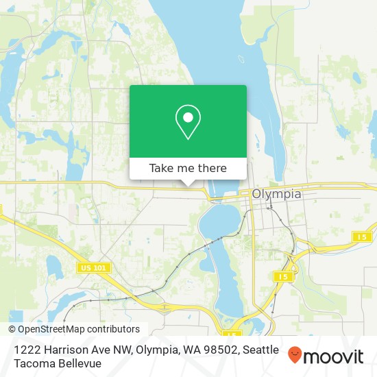 Mapa de 1222 Harrison Ave NW, Olympia, WA 98502