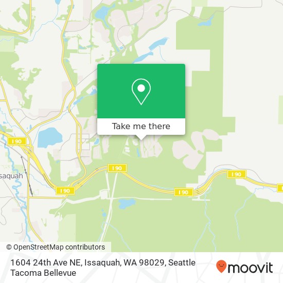 Mapa de 1604 24th Ave NE, Issaquah, WA 98029