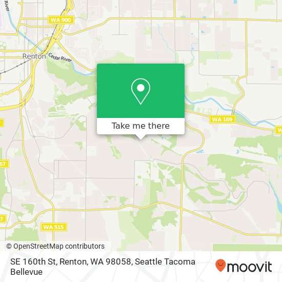 Mapa de SE 160th St, Renton, WA 98058