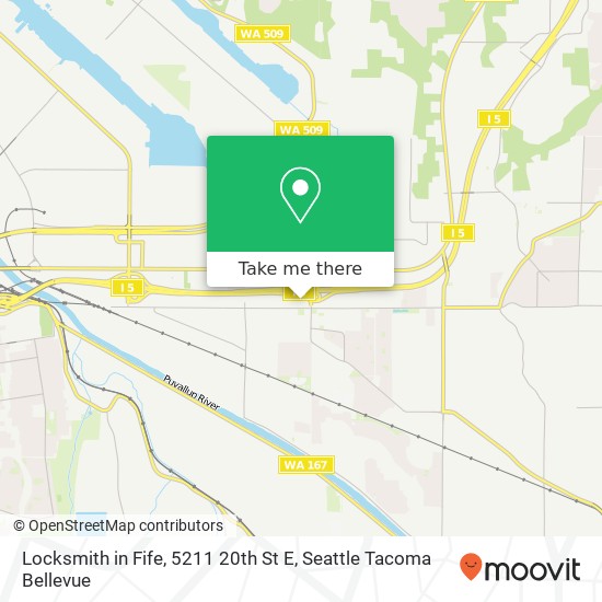 Mapa de Locksmith in Fife, 5211 20th St E