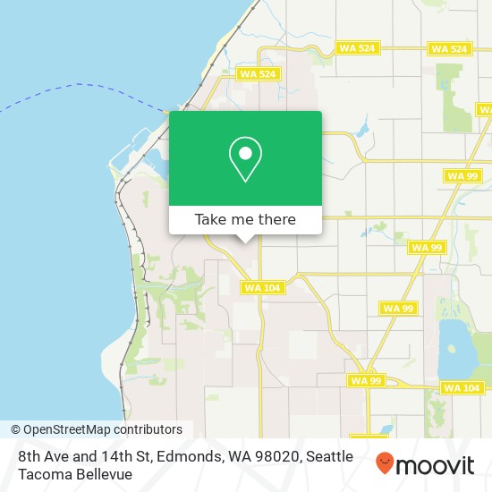 Mapa de 8th Ave and 14th St, Edmonds, WA 98020