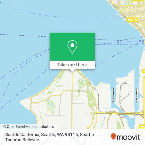 Mapa de Seattle California, Seattle, WA 98116
