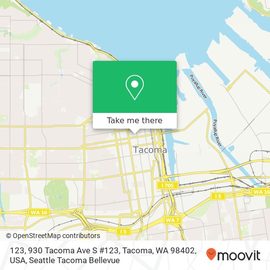 Mapa de 123, 930 Tacoma Ave S #123, Tacoma, WA 98402, USA