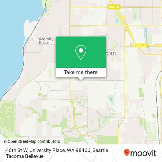 40th St W, University Place, WA 98466 map