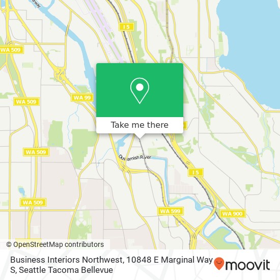Business Interiors Northwest, 10848 E Marginal Way S map