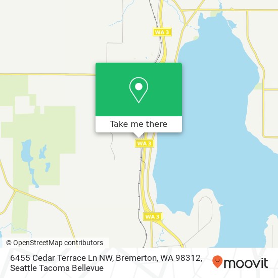 Mapa de 6455 Cedar Terrace Ln NW, Bremerton, WA 98312