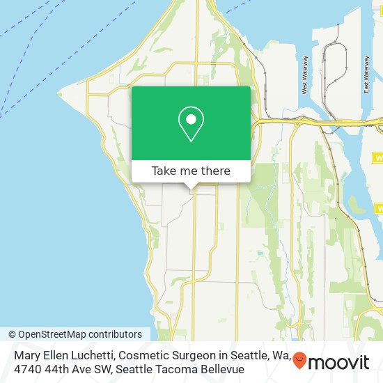 Mapa de Mary Ellen Luchetti, Cosmetic Surgeon in Seattle, Wa, 4740 44th Ave SW