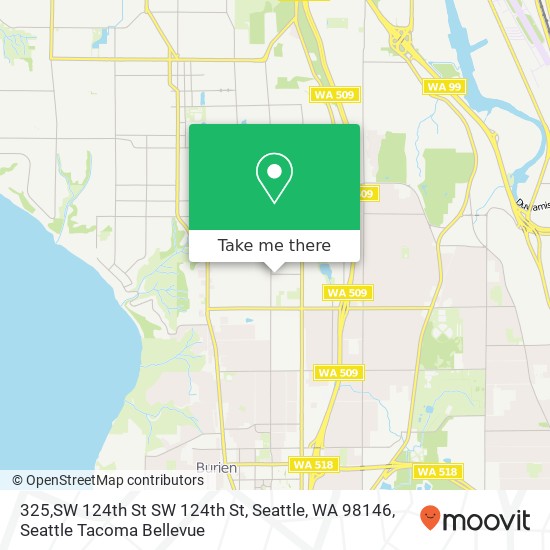 Mapa de 325,SW 124th St SW 124th St, Seattle, WA 98146