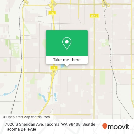Mapa de 7020 S Sheridan Ave, Tacoma, WA 98408