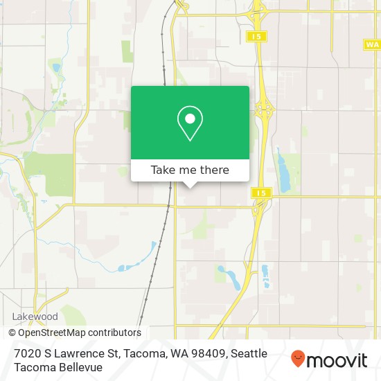 Mapa de 7020 S Lawrence St, Tacoma, WA 98409
