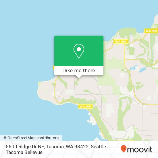 Mapa de 5600 Ridge Dr NE, Tacoma, WA 98422