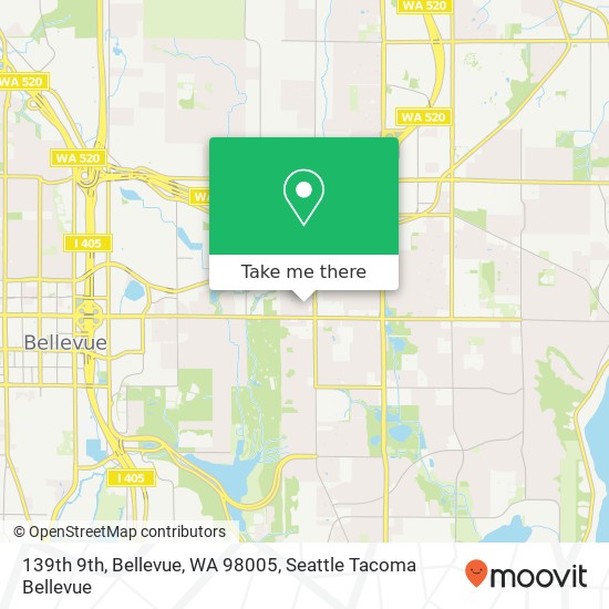139th 9th, Bellevue, WA 98005 map