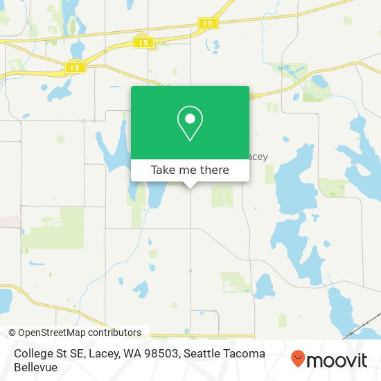 Mapa de College St SE, Lacey, WA 98503