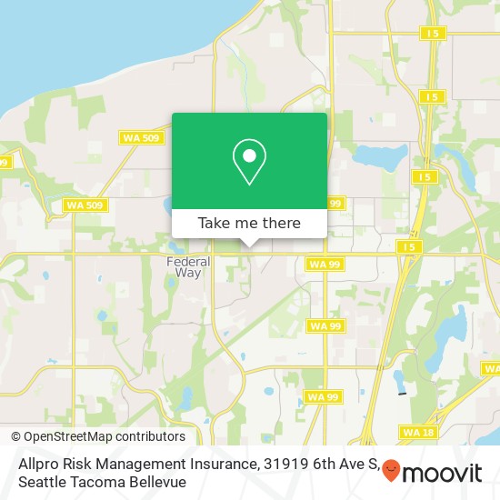 Mapa de Allpro Risk Management Insurance, 31919 6th Ave S