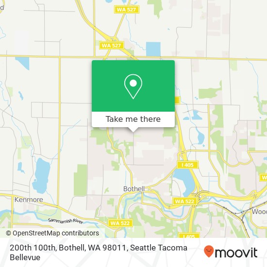 200th 100th, Bothell, WA 98011 map