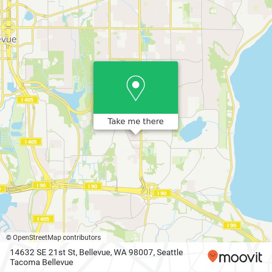 Mapa de 14632 SE 21st St, Bellevue, WA 98007