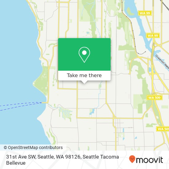 Mapa de 31st Ave SW, Seattle, WA 98126