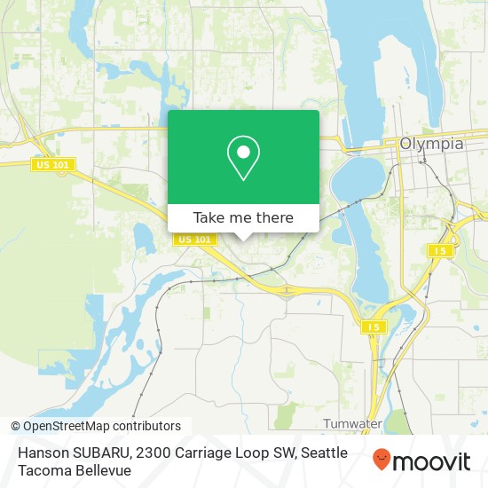 Hanson SUBARU, 2300 Carriage Loop SW map