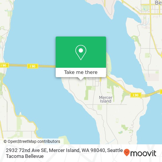 Mapa de 2932 72nd Ave SE, Mercer Island, WA 98040