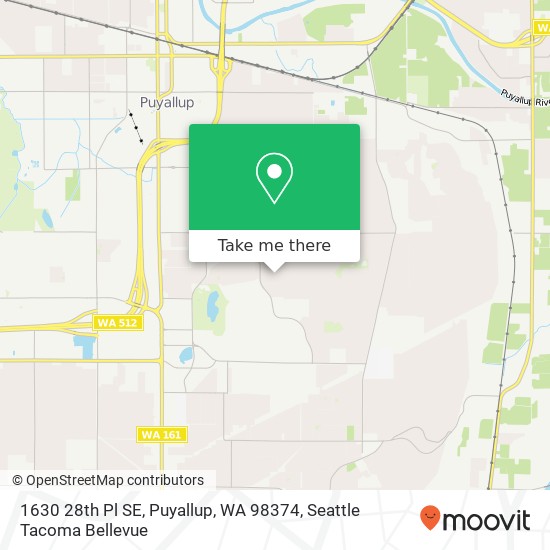 Mapa de 1630 28th Pl SE, Puyallup, WA 98374