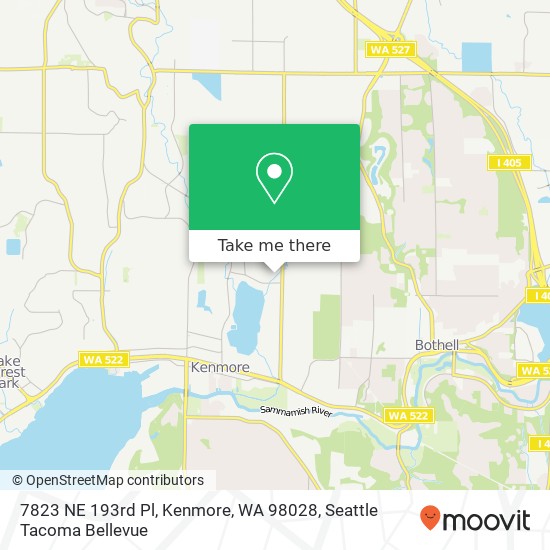 Mapa de 7823 NE 193rd Pl, Kenmore, WA 98028