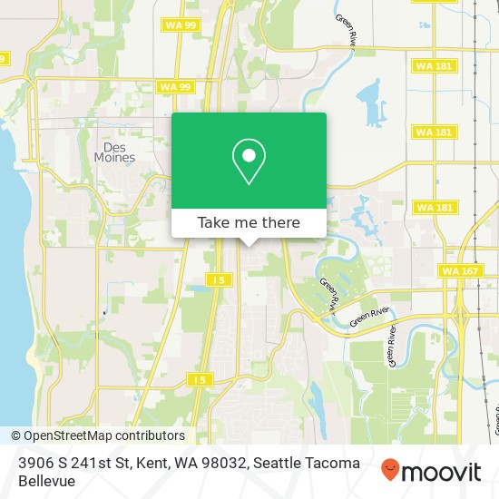 Mapa de 3906 S 241st St, Kent, WA 98032